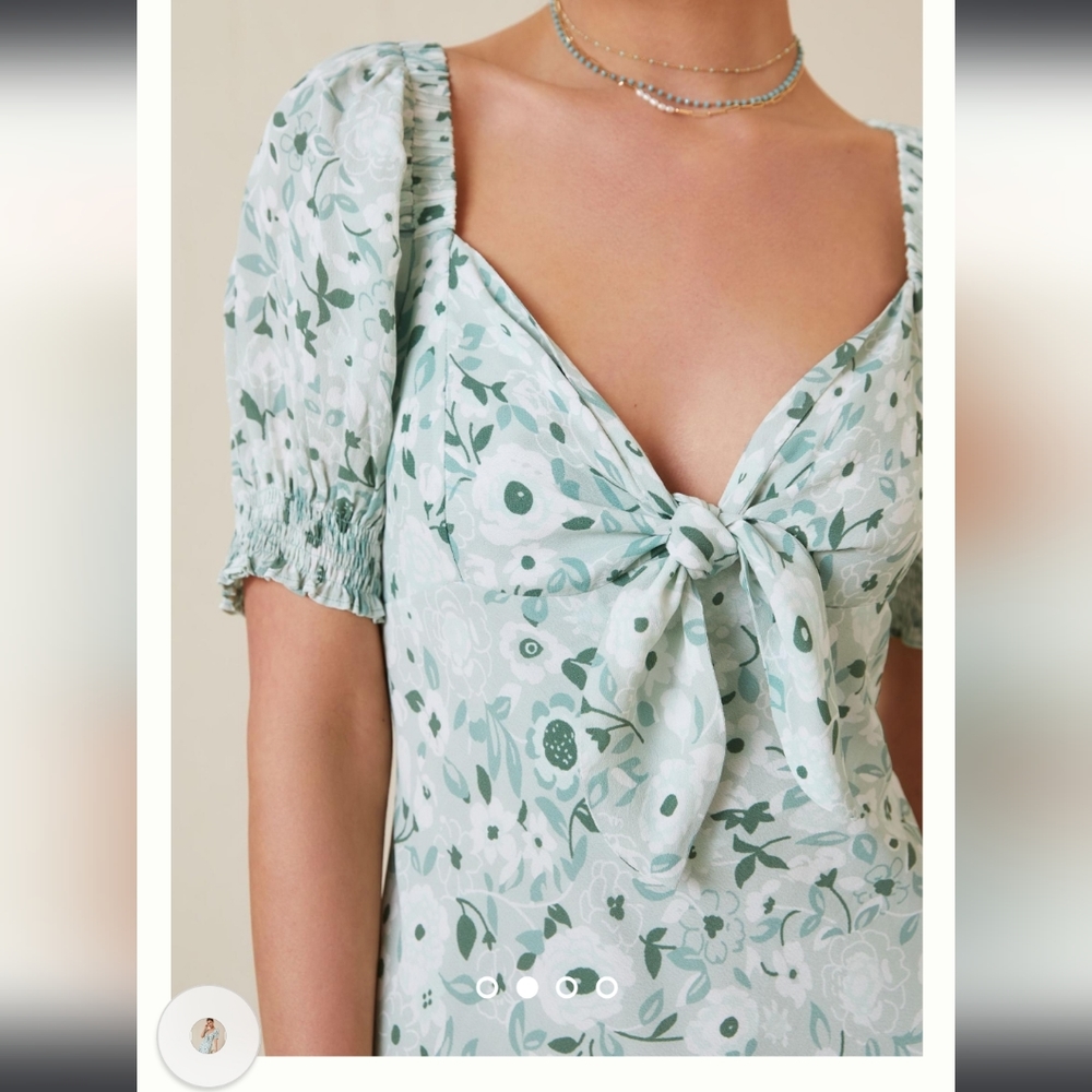 Anthropologie Forever that girl sweetheart floral mini sundress short sleeves M - Picture 2 of 8